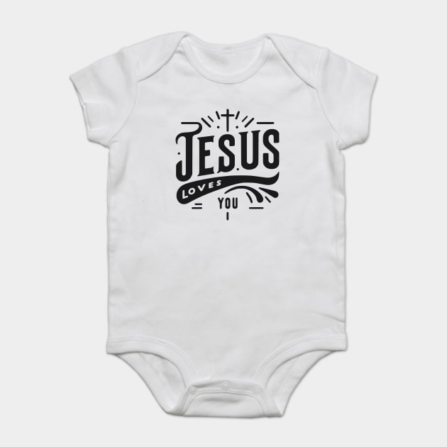 Jesus Loves You Baby Bodysuit by Frank Ring